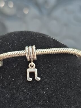 Sterling Musical Note Charm Bracelet Pendant
